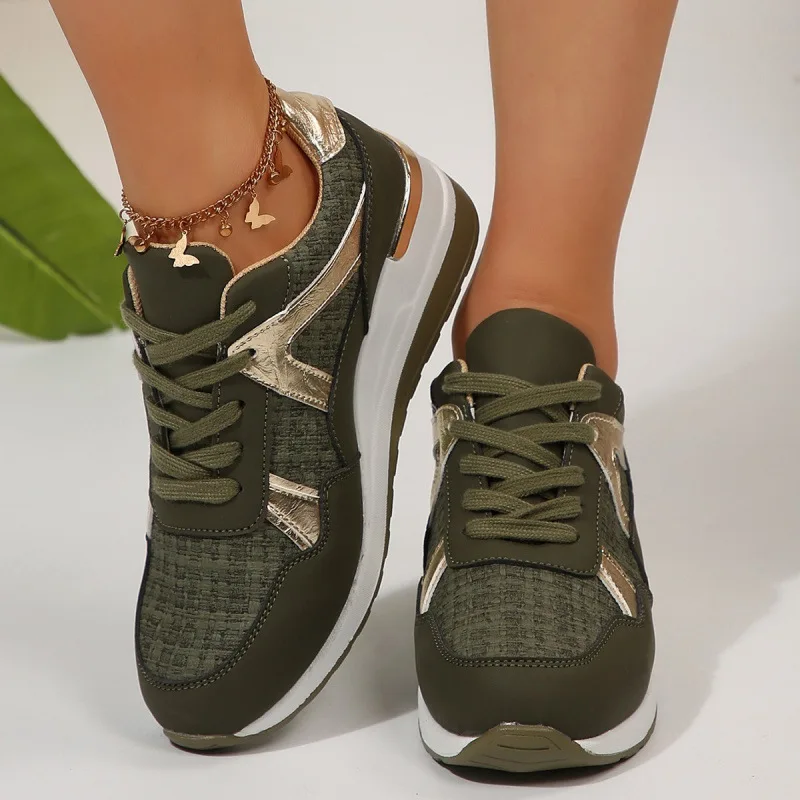 Women's Casual Sports Shoes Plus Size Fashion Comfortable Wedge Sneakers Woman Spring Autumn Thick Sole Non Slip Running Shoes