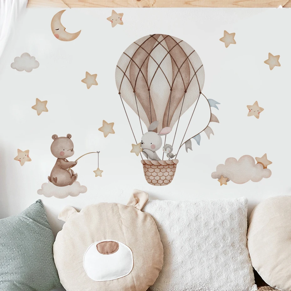 Hot Air Balloon Animal Wall Stickers 2