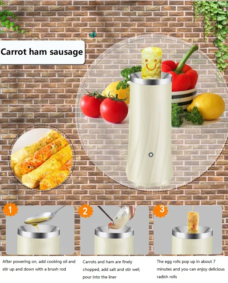 Description Picture 6 of itemAutomatic Eggs Roll Maker mini electric Egg Boiler cup omelette breakfast machine cooking tools Eggmaster Sausage Burrito