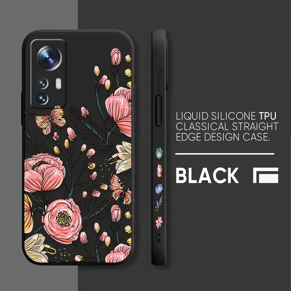 thumbnail image 1 of Case For Xiaomi 13 12 12S 11 11T 10 10S 9 9SE 8 8SE Pro Ultra Lite Colour Simple Liquid Silicone Case The Most Beautiful Flower, 1 of 5