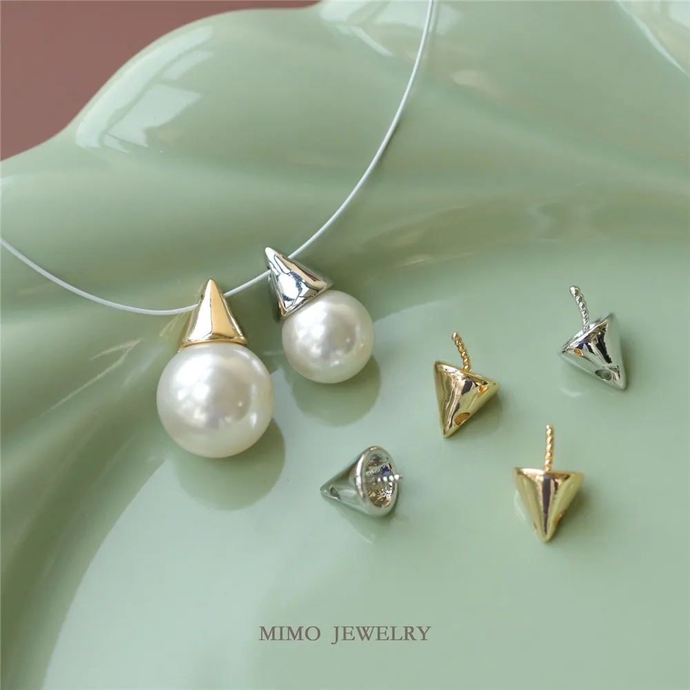 

Simple and Smooth Small Hat Empty Holder Charm Pendants 14K Real Gold Plated Brass Jewelry Making Supplies Diy Accessories