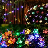 1pc 5/7/12/22M Solar String Sakura Lights 20/50/100/200LEDS Outdoor Waterproof Festival Garden Decorative Lights 6
