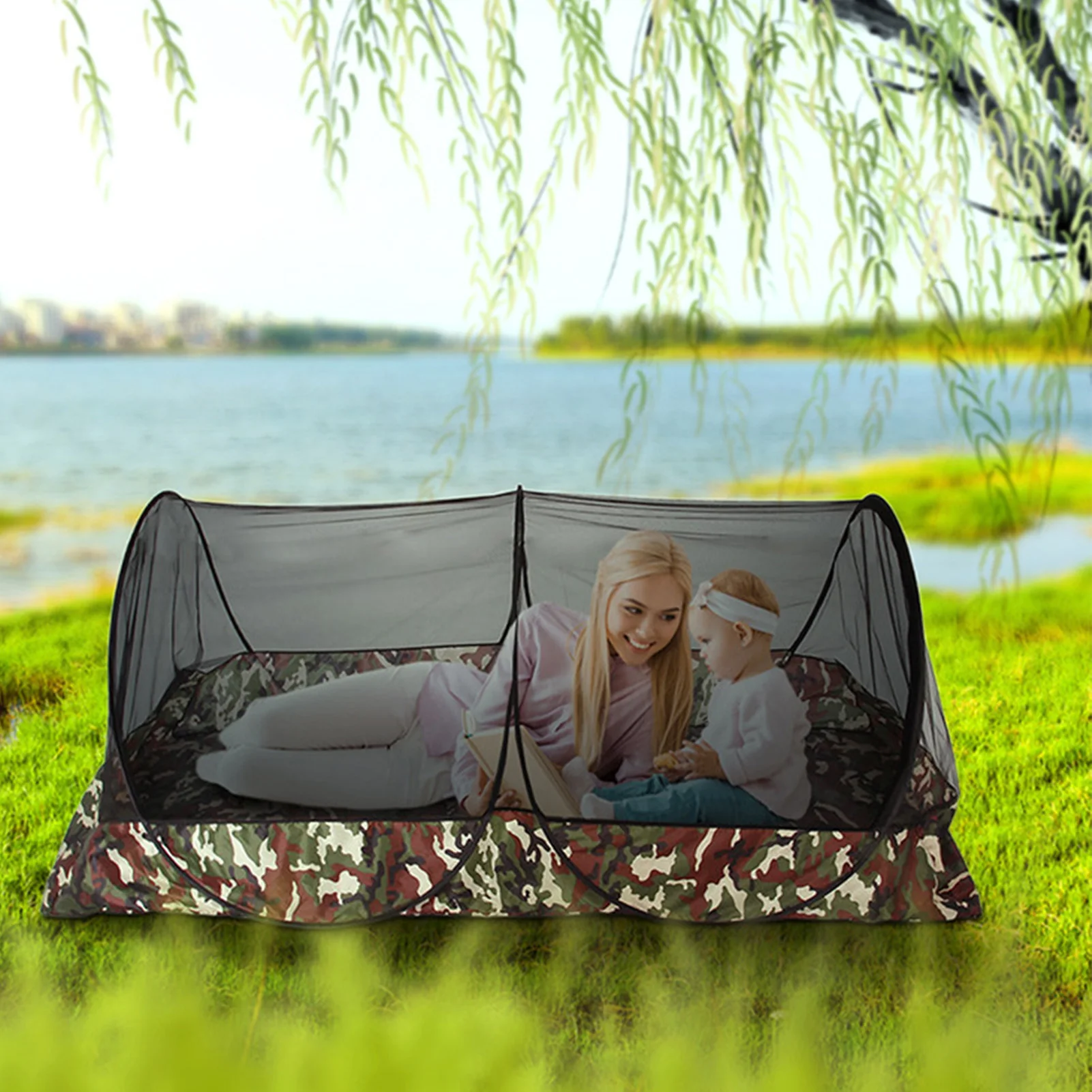 

Portable Camping Tent Foldable Camping Tent Portable Outdoor Mosquito Proof Sunshade Shelter Installation Free Hiking Shelters