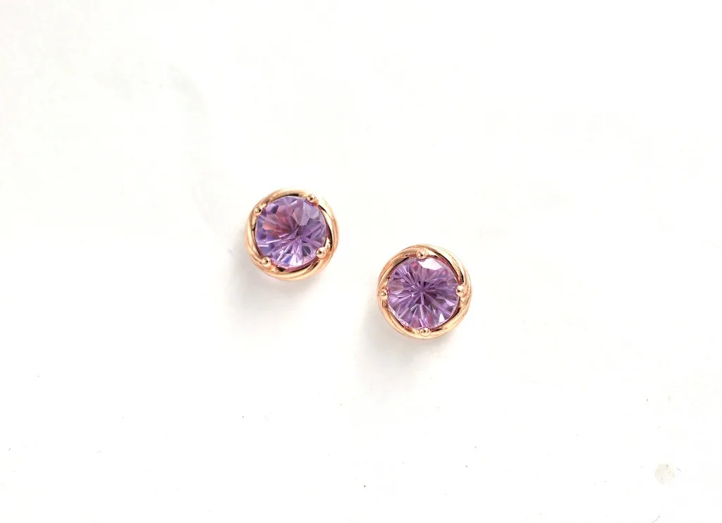 

Natural Amethyst Earring For Women 18K Gold Plated 925 Sterling Silver Amethyst Zircon Ear Stud Women Silver Jewelry Wholesale