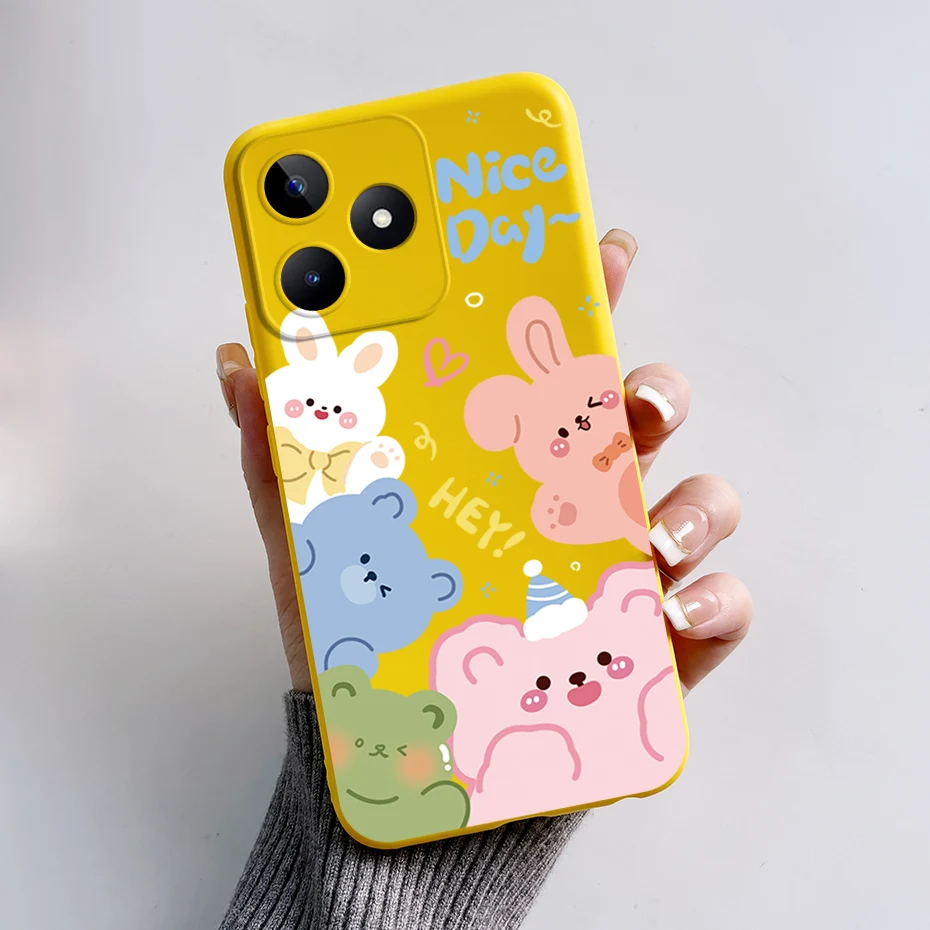 Cute Bear & Frog Silicone Soft Back Cover - Fun Cartoon Case