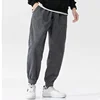 2024 Spring New Casual Loose Corduroy Solid Color Harem Pants Man Pockets All Match Fashion Male Trousers Streetwear Clothes 2