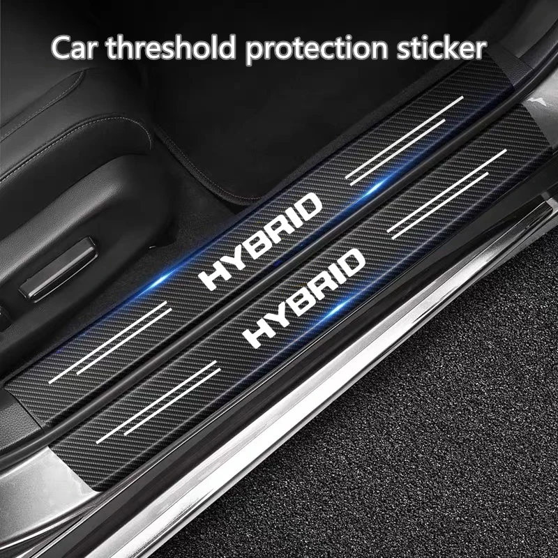 Car Door Threshold Sticker 60X7CM Carbon Fiber for Hybrid Synergy Drive Toyota Prius Camry Rav4 yaris Crown Auris