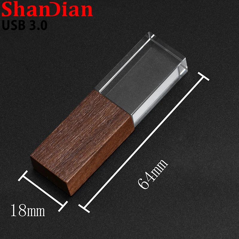 LED 램프 크리스탈 64GB USB 플래시 드라이브 32GB 펜 드라이브 메이플 16GB 메모리 스틱 8GB 웨딩 사진 선물 U 디스크 4GB