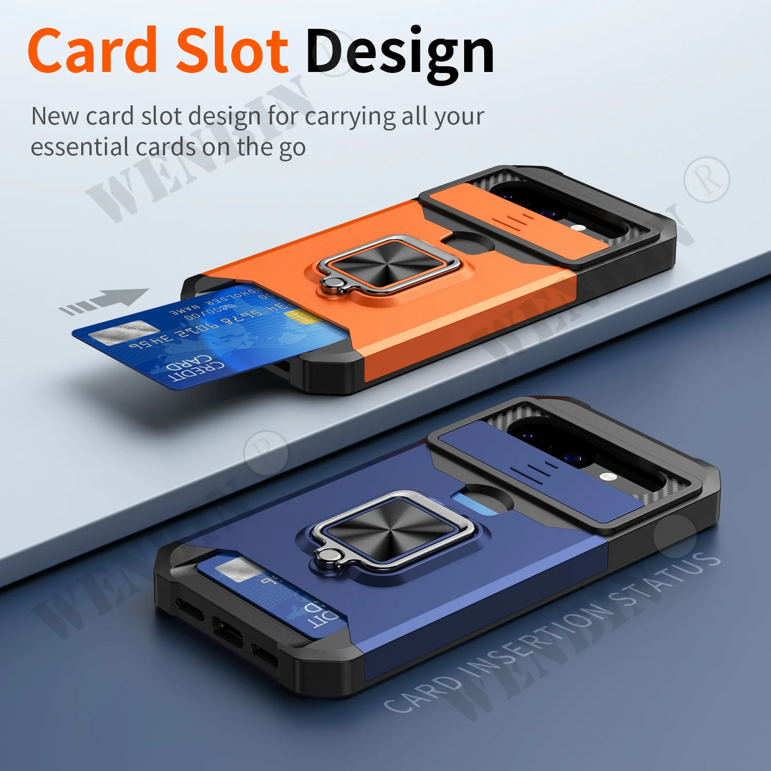 Heavy Duty Protective Case with Sliding Camera Cover and Card Clip