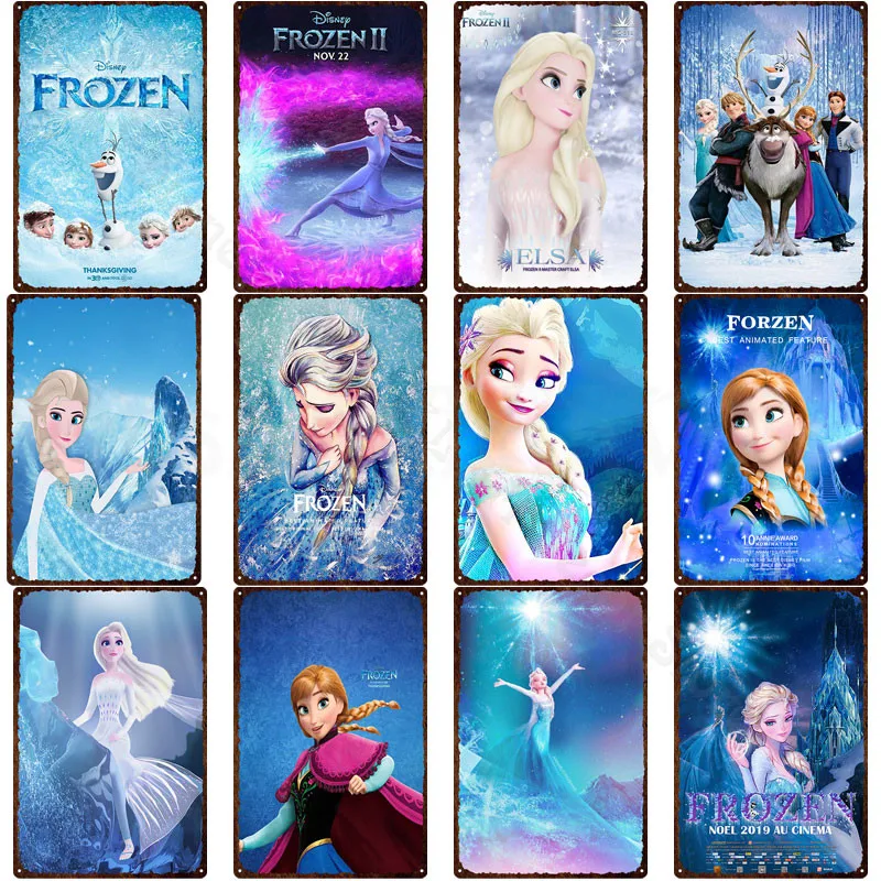 

Металлические знаки Disney, плакат Aisha из замороженного металла, волшебный на льду, декоративные жестяные картины, винтажный металлический плакат для девочек, декор для комнаты