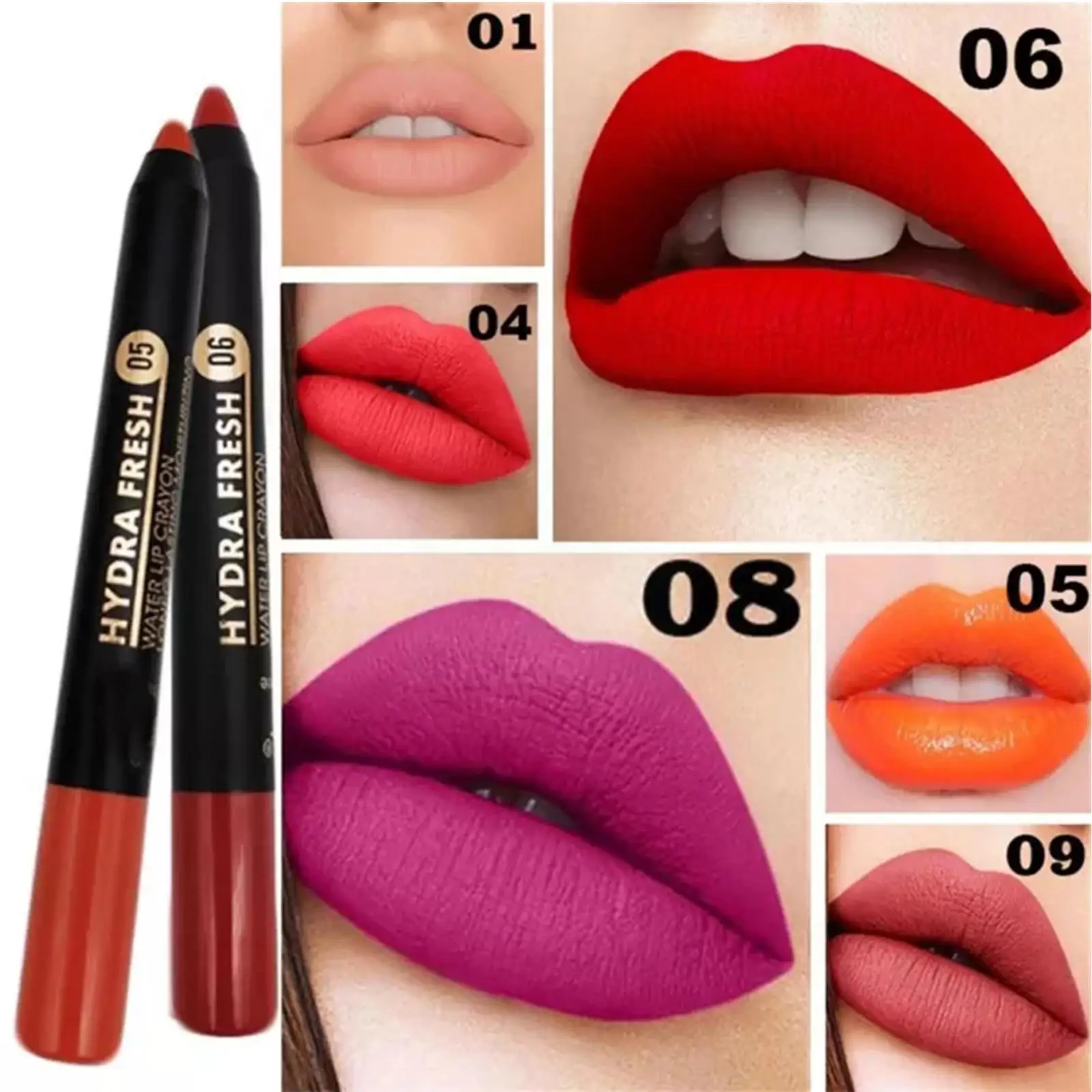 

8Color Velvet Matte Lipstick Long Lasting Waterproof Color Rendering Lips Glaze Cosmetics Pen Cup Liner Non-stick Lipstics O9W6
