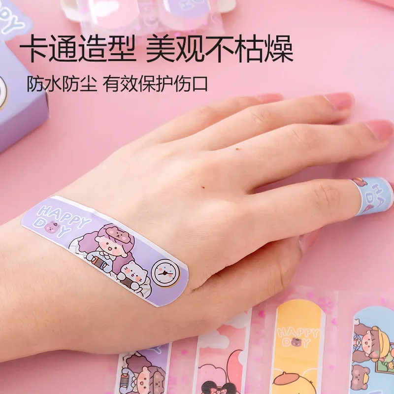 20pcs/box Baby Cartoon Pattern Breathable Wound Patch Waterproof Band Aid Bandage Disposable Wound Sticker Kawaii First Aid