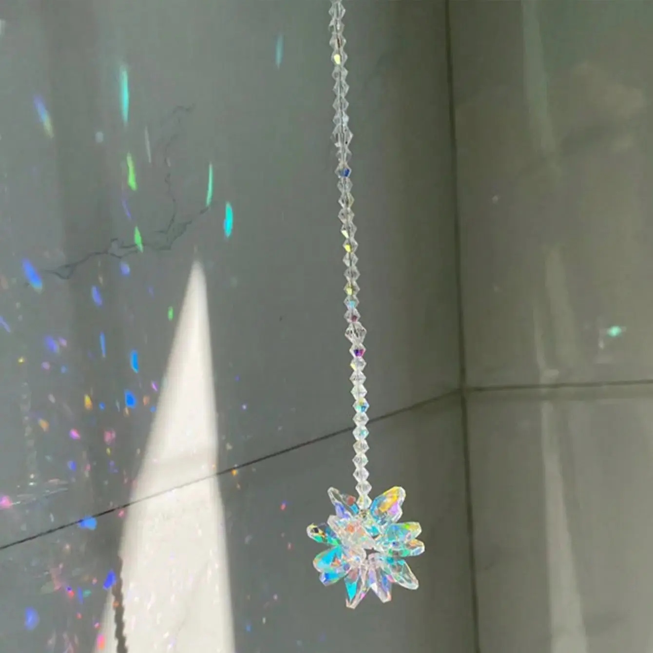 Sun Catcher Sun Catchers Window Ornament 1pc AB Color Suncatcher for Window Hanging Office Rainbow Maker Gift for Her Aurora Crystal Beads