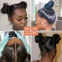 30 pouces naturel noir 360 dentelle avant droite perruques de cheveux humains 360 HD transparent pleine dentelle sans colle perruques cheveux humains pré plumés 6