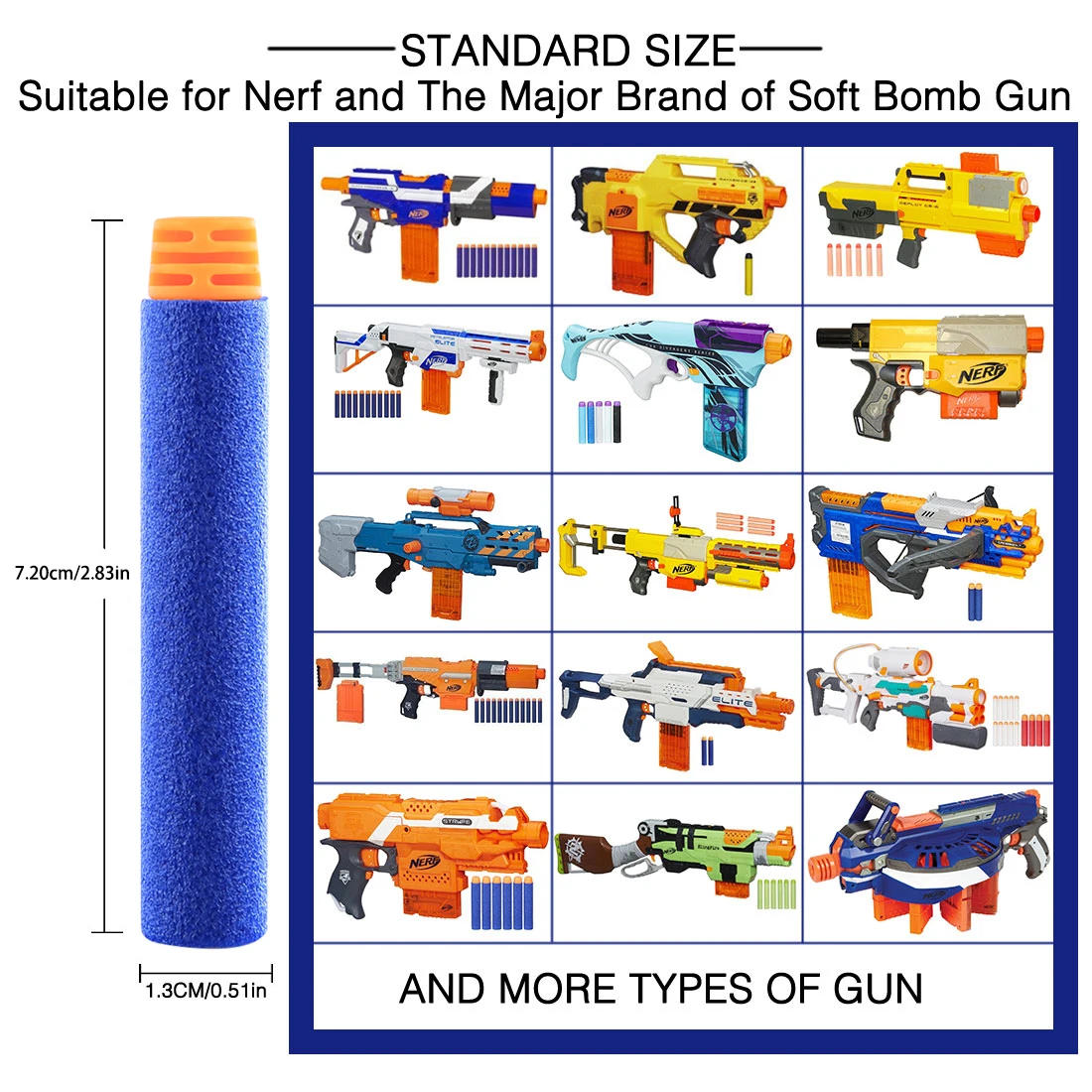 ZHUIYUE Refill Darts 10-20PCS Bullets Ammo Pack for Nerf N-Strike Elite 2.0 Series DinoSquad  Compatible with All Elite Blasters