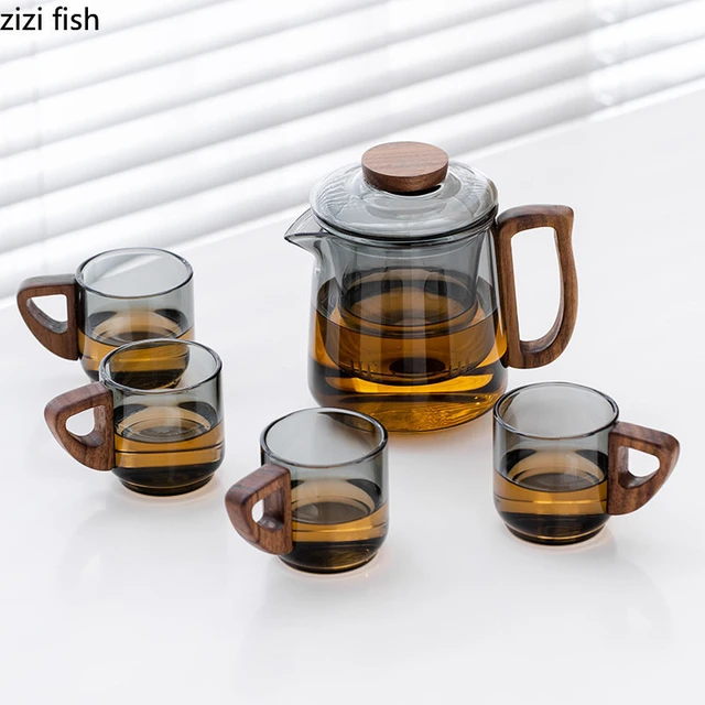 Glass Heat-Resistant Teapot With Wooden Handle – lotatea