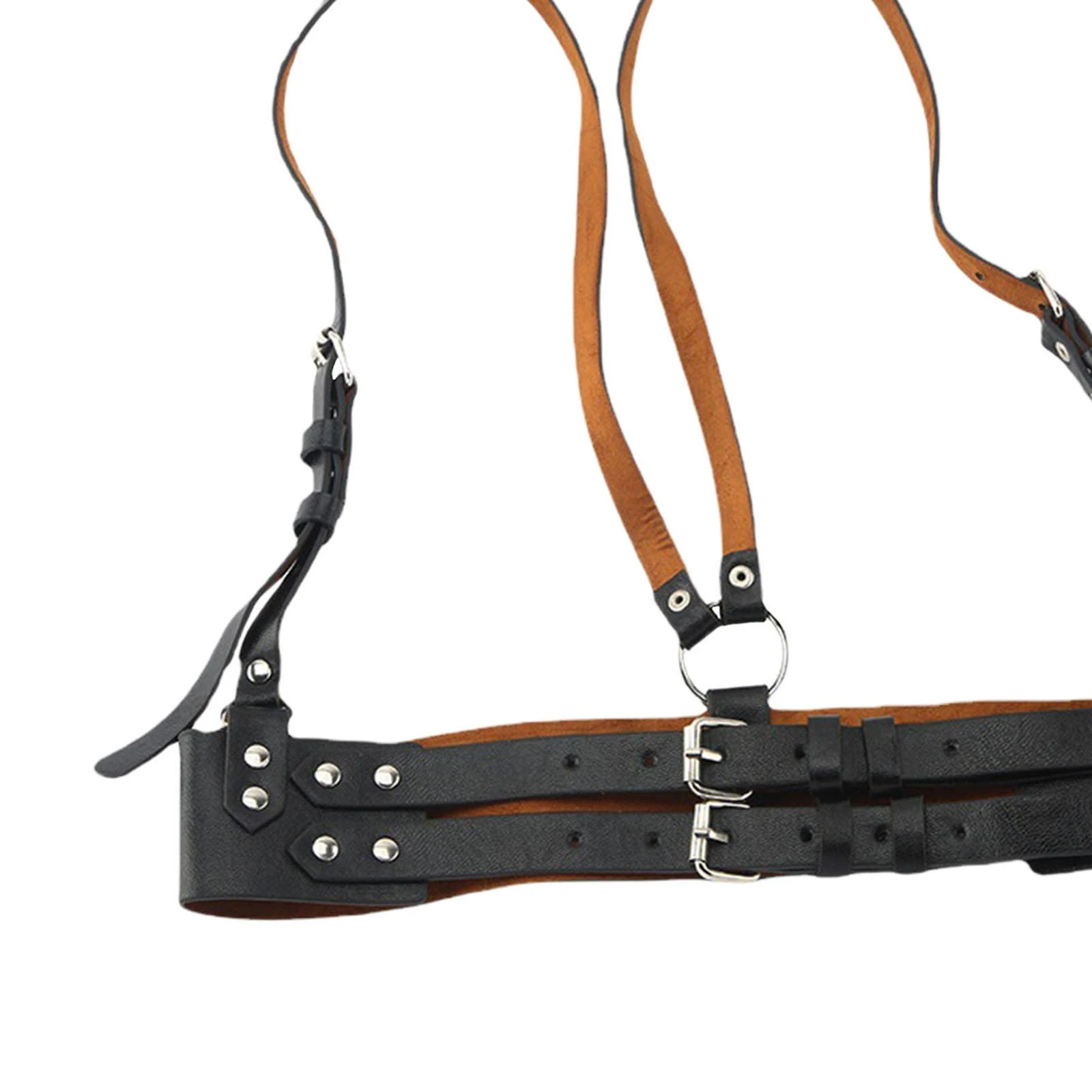 waist belts Women Punk Body Chest Caged Waist Belts Halloween Adjustable Black Leather Straps Harness Vest Belt white waist belt