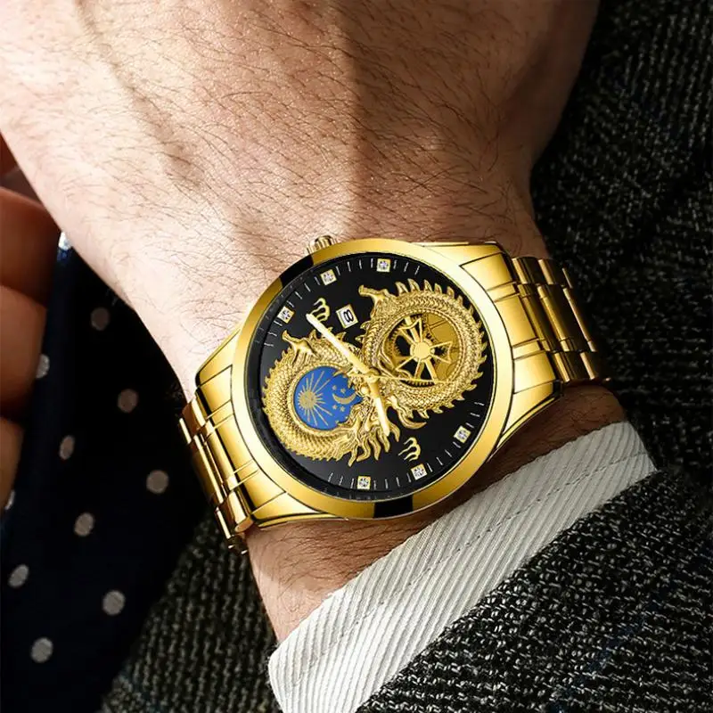 Top Brand Luxury Stainless Steel Waterproof Wristwatch Mens New Fashion Mens Watches Sports Quartz Watches Date