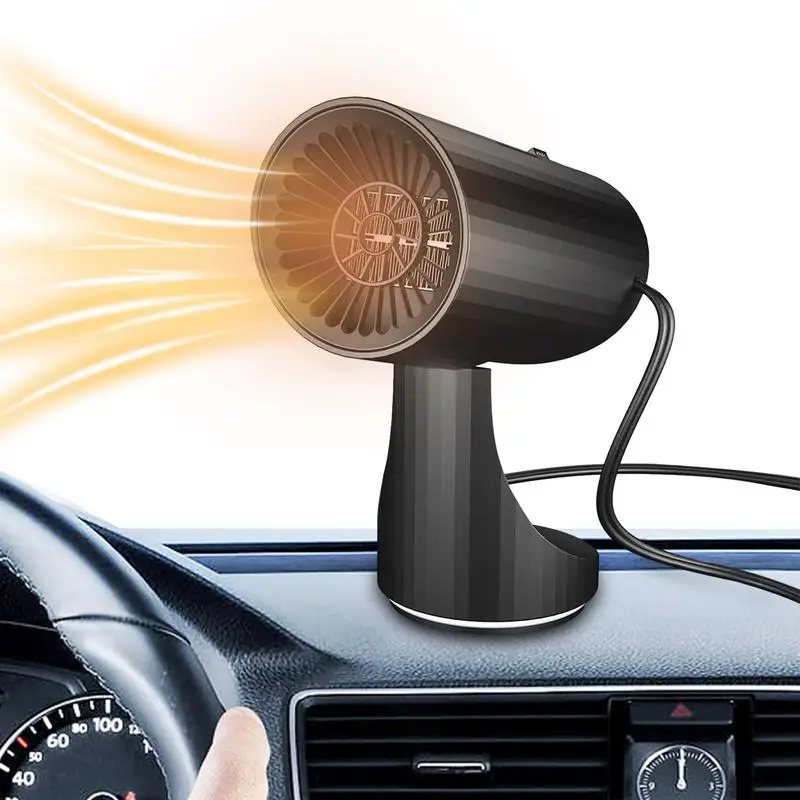 

Car Heater Ice Defroster For Car Fast Heating Defrost Defogger 360 Degree Rotating Support Base With Plug-in Lighter Window