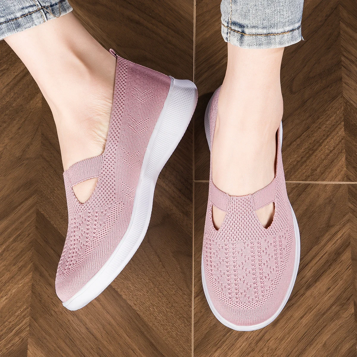 Velra | Women's Mesh Slip-On Sneakers Lightweight Platform Walking Shoes