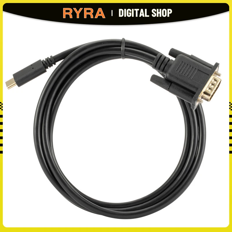 RYRA HD 1080P DVI-D DVI To VGA Adapter Video Cable Converter 10Gbps USB-C Cable Converter PC Computer Monitor New MacBook USB Cable
