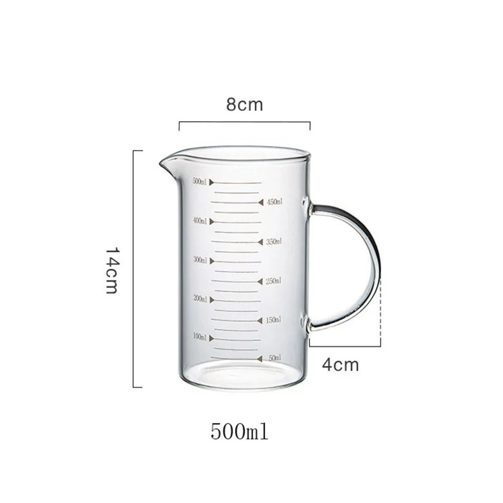 High Borosilicate Glass Measuring Cup Jug Clear Milk Cup For Baking Cooking Kitchen Accessories - 500Ml 16 High Borosilicate Glass Measuring Cup Jug Clear Milk Cup For Baking Cooking Kitchen Accessories - 500Ml