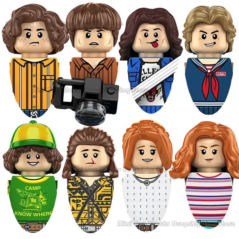 CY1001 KF6167 KF6172 Stranger Things Building Blocks Mini action toy figures Movies dolls Educational assemble Toys Kids Gifts wm2574 wm2575 wednesday addams movies anime wm blocks bricks mini action toy figures kids educational assemble toys dolls gifts