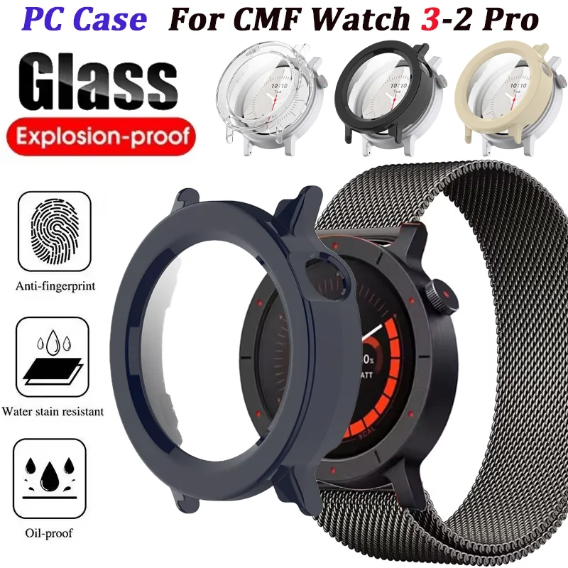 Premium Tempered Glass Screen Protector with Hard Bumper Cover for Watches - Anti-Scratch Protective Shell