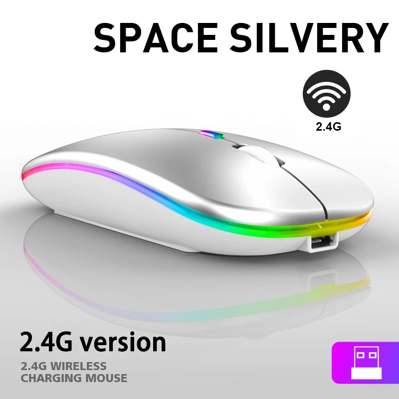 Xiaomi New Bluetooth Wireless Mouse with USB Rechargeable RGB Mouse for Computer Laptop PC Macbook Gaming Mouse 2.4GHz 1600DPI silent wireless mouse Mice