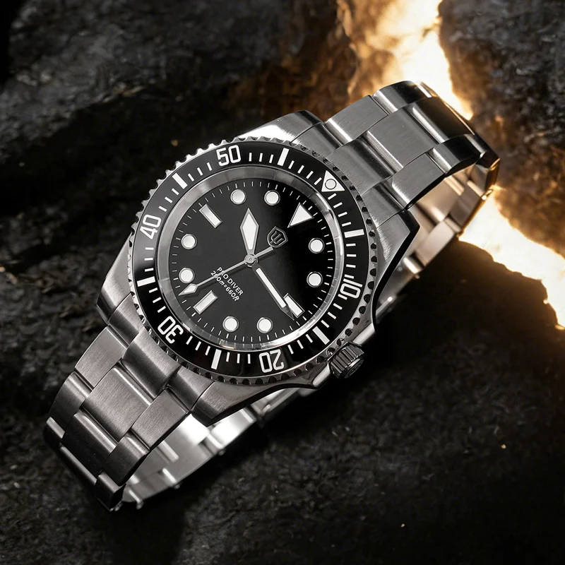 Watchdives WD1680Q V2 Orologio Nero VH31 Sweep Quartz con Lunetta in Ceramica, Vetro Zaffiro AR, Luminoso BGW9, Impermeabile 200M, Orologio da Polso da Uomo in Acciaio - immagine 3