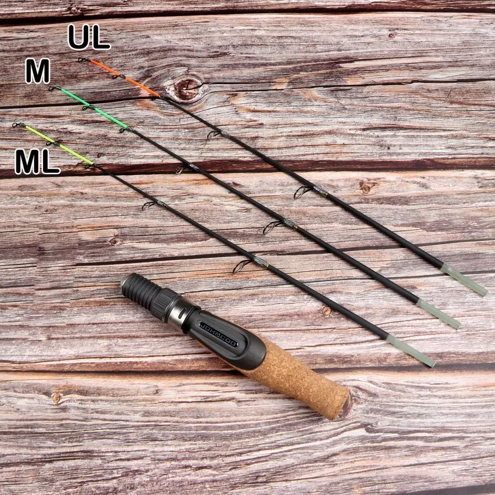 UL ML 겨울 낚싯대 소프트 팁, 50cm 얼음 낚싯대, 플랫 팁, 하이 퀄리티 섬유 유리 팁, 코르크 손잡이 포함 