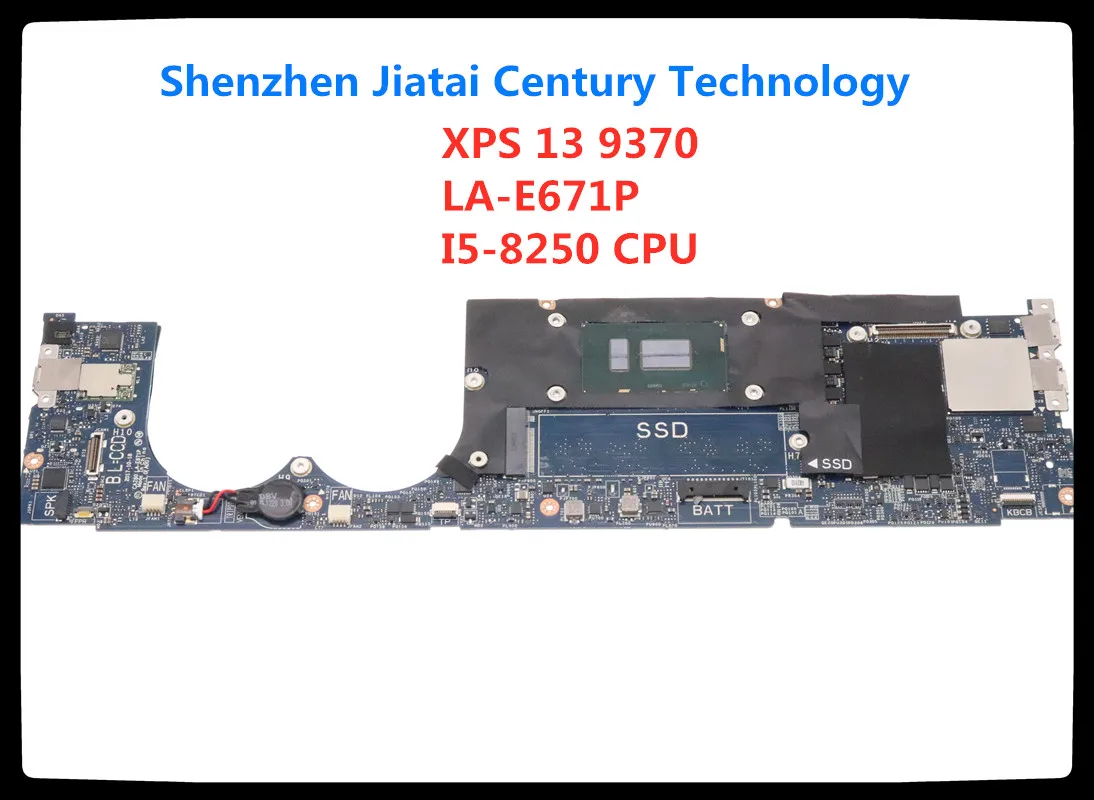 

CN-0YPVJW 0YPVJW YPVJW CAZ60 LA-E671P For DELL XPS 13 9370 laptop motherboard SR3LB I5-8250 CPU 8G RAM 100% full Tested