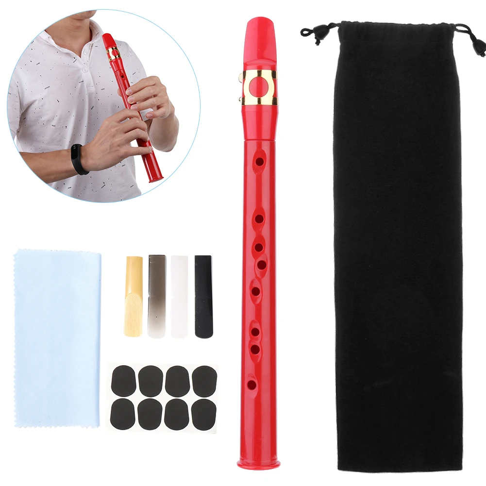 8-Hole Mini Pocket Saxophone Lightweight Portable Saxophone 4 Reeds Finger Charts Woodwind Musical Instruments Accessories