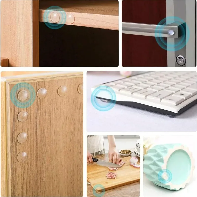 500/50pcs Self-Adhesive Clear Door Stop Rubber Damper er Cabinet Bumpers Silicone Pads Furniture Protective Anti Slip Mat