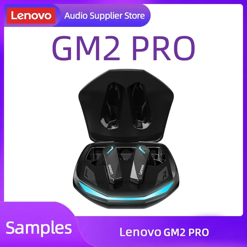 선택 레노버 GM2 프로 5.3 이어폰, 블루투스 무선 이어버드, 낮은 대기 시간, 마이크 헤드폰, HD 통화 듀얼 모드 게이밍 헤드셋