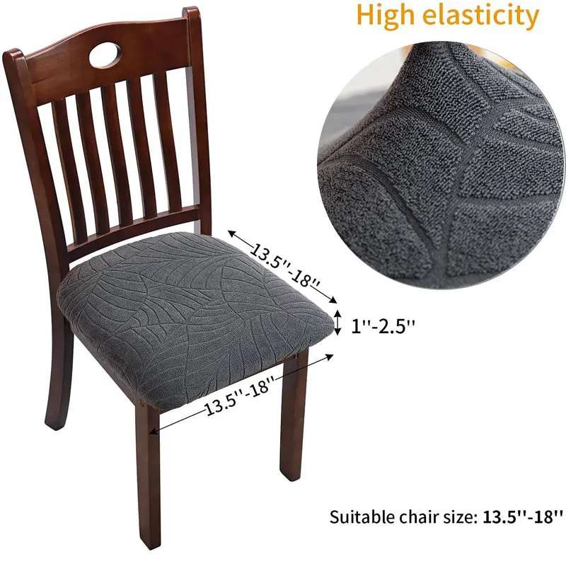 Stretch Jacquard Chair Seat Covers waterproof Removable Washable Anti-Dust Dining Room Chair Seat Cushion Slipcovers 2