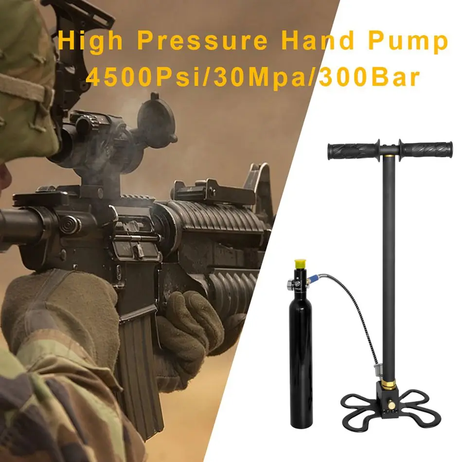 TUXING 300Bar 3 Stage PCP Pump 4500Psi High Pressure Manual Air Pump for HPA Tank Hunting Car Bicycle Air Refilling Diving