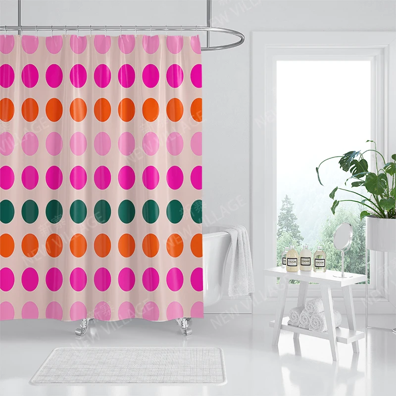 Waterproof fabric shower curtains Bathroom curtain accessories 180x200 Bath curtain for shower 240*248 nordic boho decoration 2