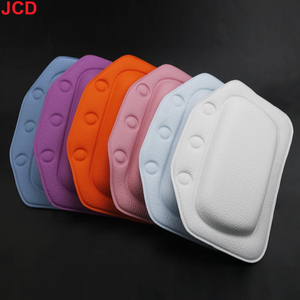 Bath Pillow JCD 1pcs Bath Accessories Soft Headrest Bathroom Supplies SPA Bath Pillow 21*31cm Neck Bathtub Cushion With Suction Cup PVC