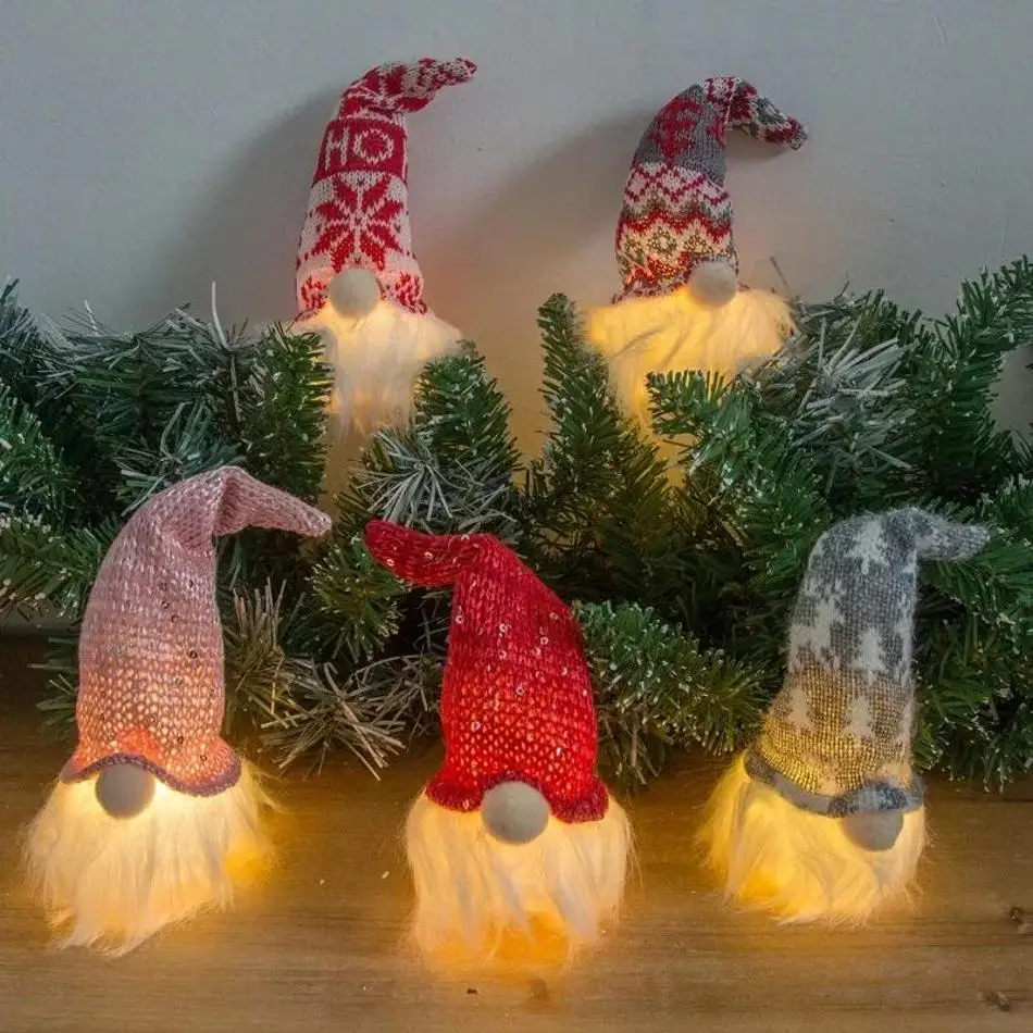 1 Pcs Most Popular Decorated Christmas Tree Light Up Christmas Gnomes Santa Lights Gifts Christmas Tree Pendant Accessories