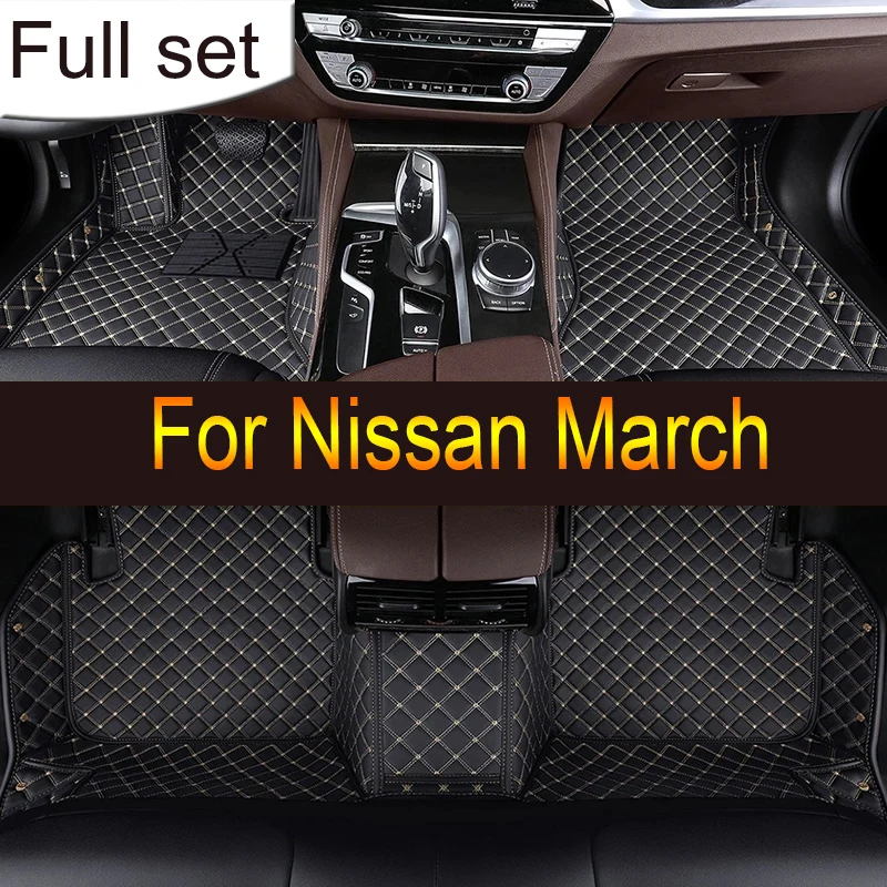 

LHD Car Floor Mats For Nissan March 2019 2018 2017 2016 2015 2014 2013 2012 2011 2010 Auto Accessories Waterproof Decor Carpets