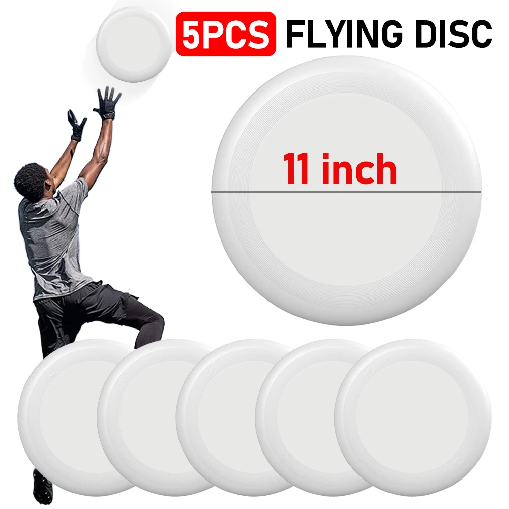 DIY White Flying Saucer Flying Disc 11 Inch Outdoor Activity Game Funny Beach Sports Saucer Sport Disc for Beach Lawn