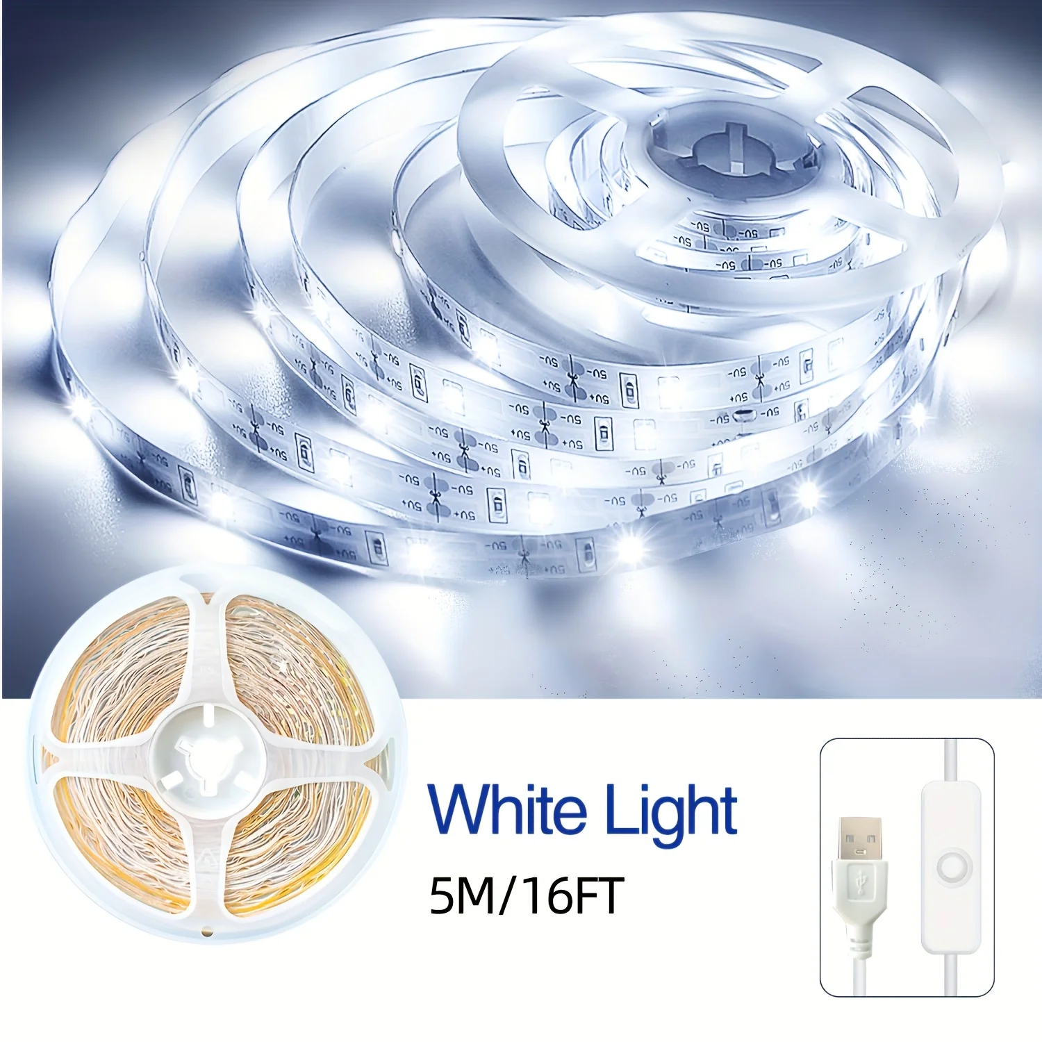 รูปสินค้า แถบไฟ LED สีขาว 5V ขนาด 1-10 เมตร ติดตั้งง่าย