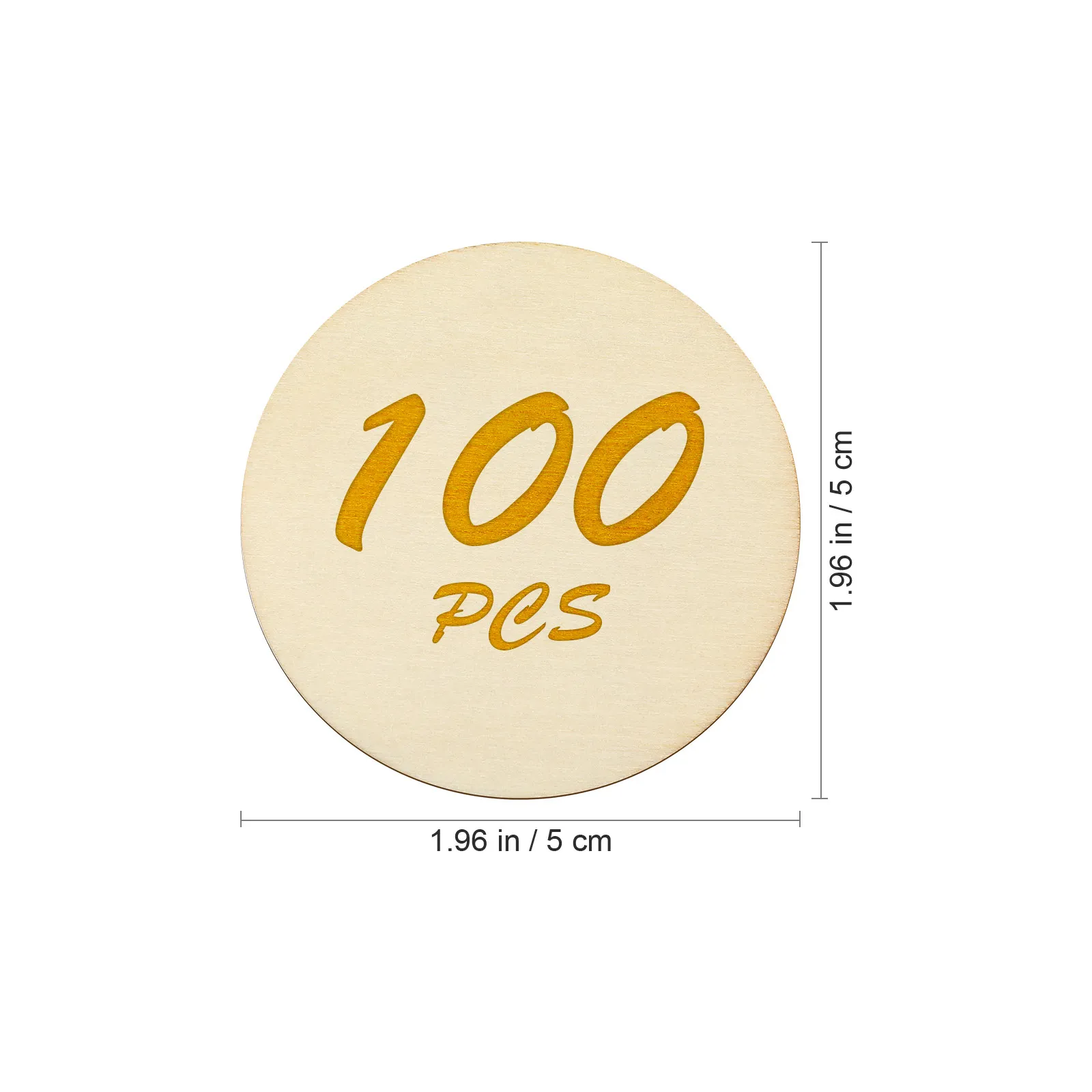 100Pcs 나무 조각 라운드 부드러운 표면 DIY 공예 디스크 교육 교육 수학 그림 그리기 코스터 장식