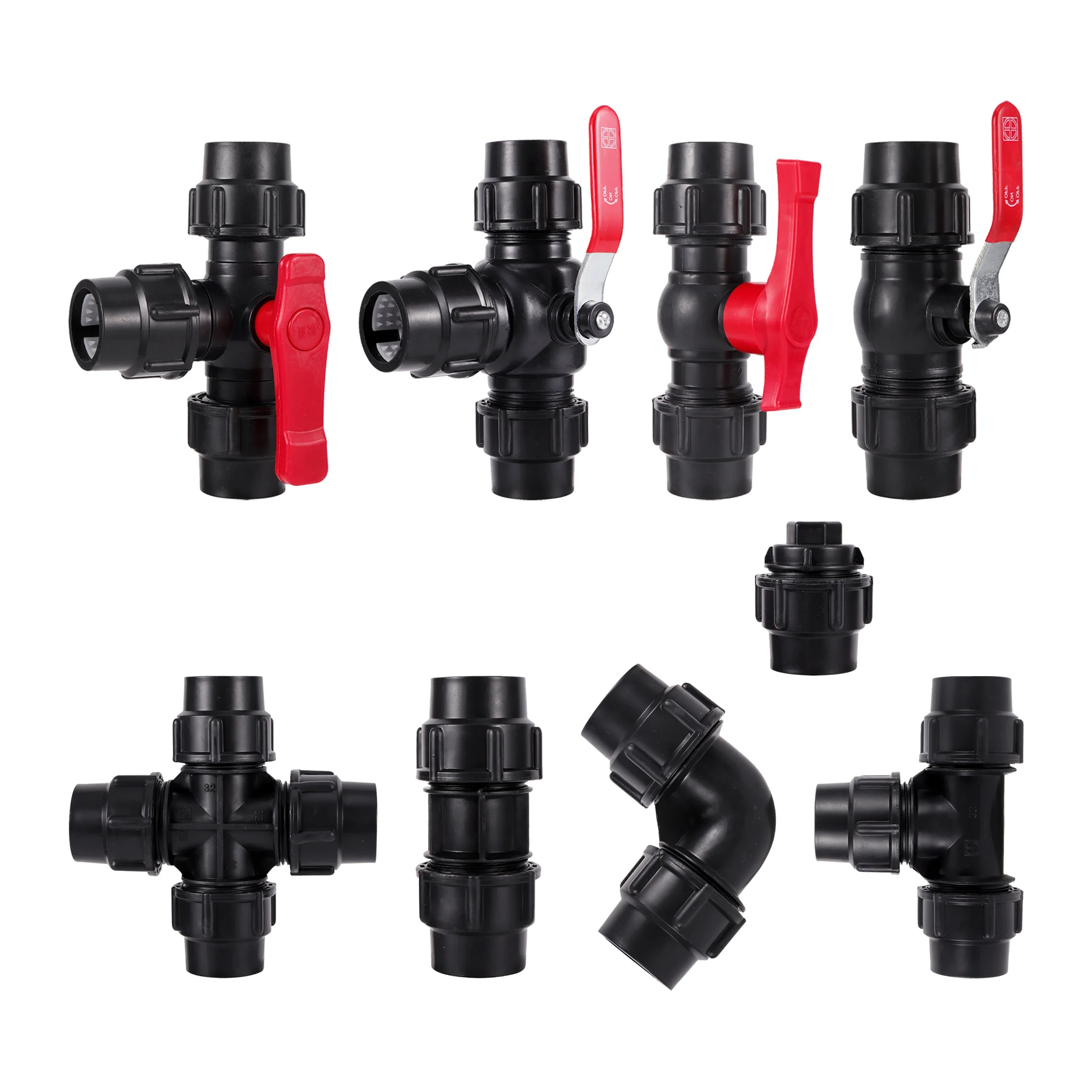 

Quick Coupling Black PE Garden Direct Connection Water Pipe Connector Agriculture Irrigation System PVC PE Tube Fittings 20~50mm