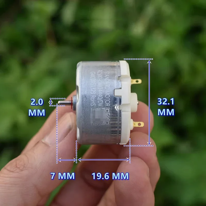 표준 RC500-KW/14440 미니 RC500 모터 DC 6V 9V 12V 6800RPM 소형 32MM 원형 스핀들 모터 DIY 스위퍼 로봇 기계 분무기