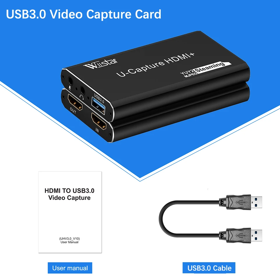 USB Video Capture HDMI Video Capture Card USB3.0 Audio Video Capture 1080P for TV PC PS4 Game Live Stream for Windows Linux Os X hdmi to usb video catpure card usb hd 1 way video card converter adapter for windows xp vista 7 8 10