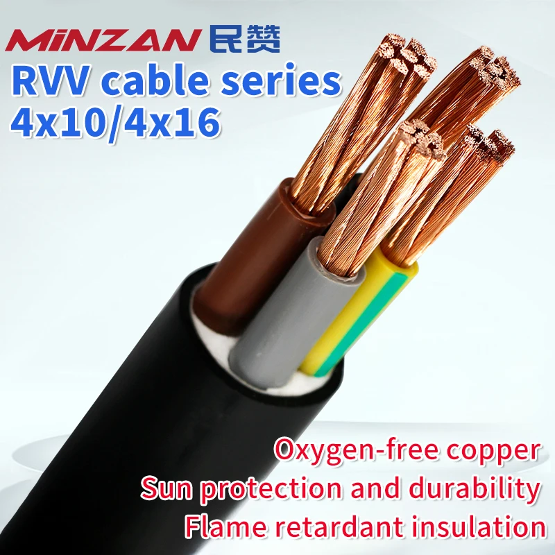 RVV 4 ทองแดงสายไฟ PVC Sheathed ฉนวนกันความร้อน 2 3 4 5 6 Core 20 17 15 13AWG DIY สัญญาณควบคุมสายช่องสายสัญญาณเสียง 1