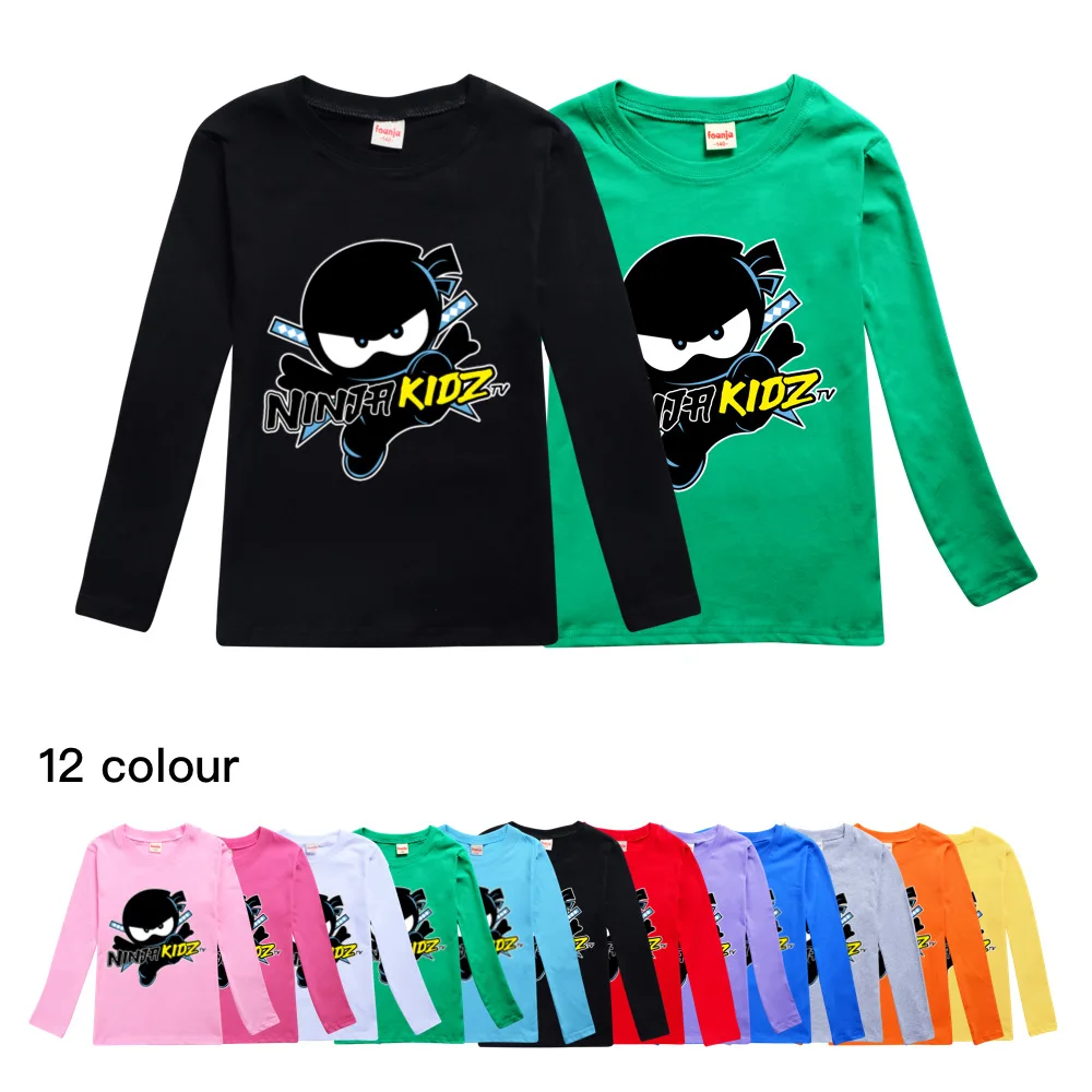 

2022 Ninja Boys T-shirts Spring Kids Clothes NINJA KIDZ T Shirts Children Cotton Top Tees For Hiphop Costume Teen Girls T-shirt