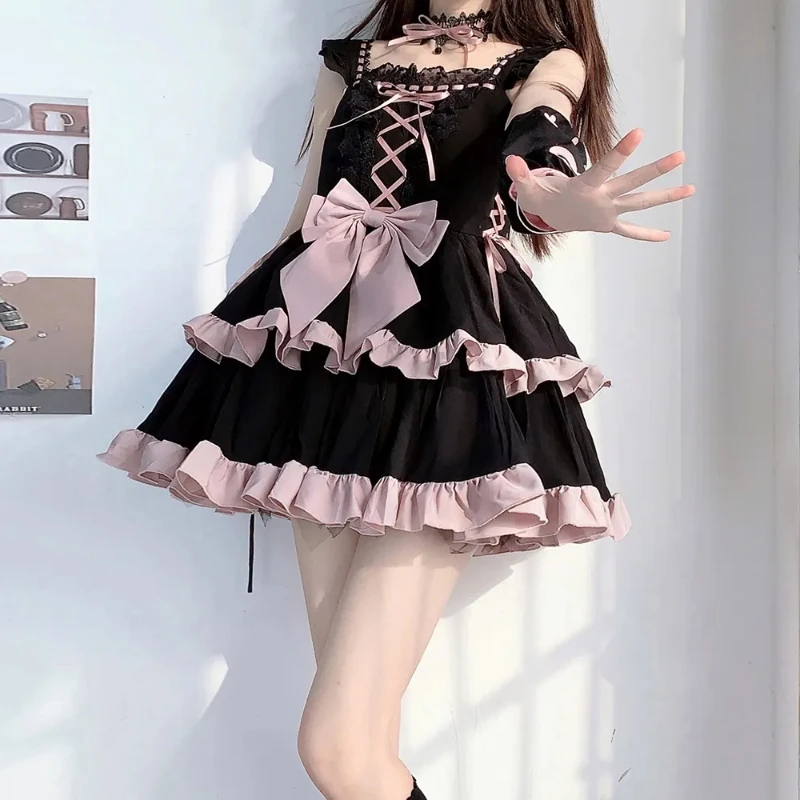 Pink Idol Clothing Cosplay Sexy Maid Costume Lolita Ballet Lace Skirt Short Dresses